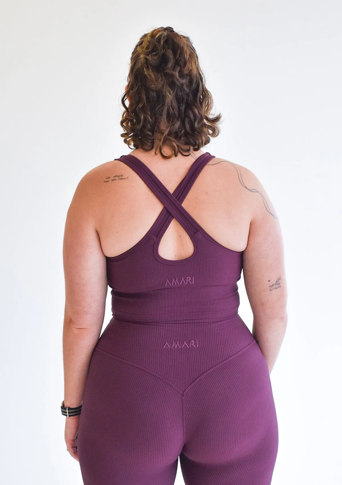 Ribbed Leggings - Plum