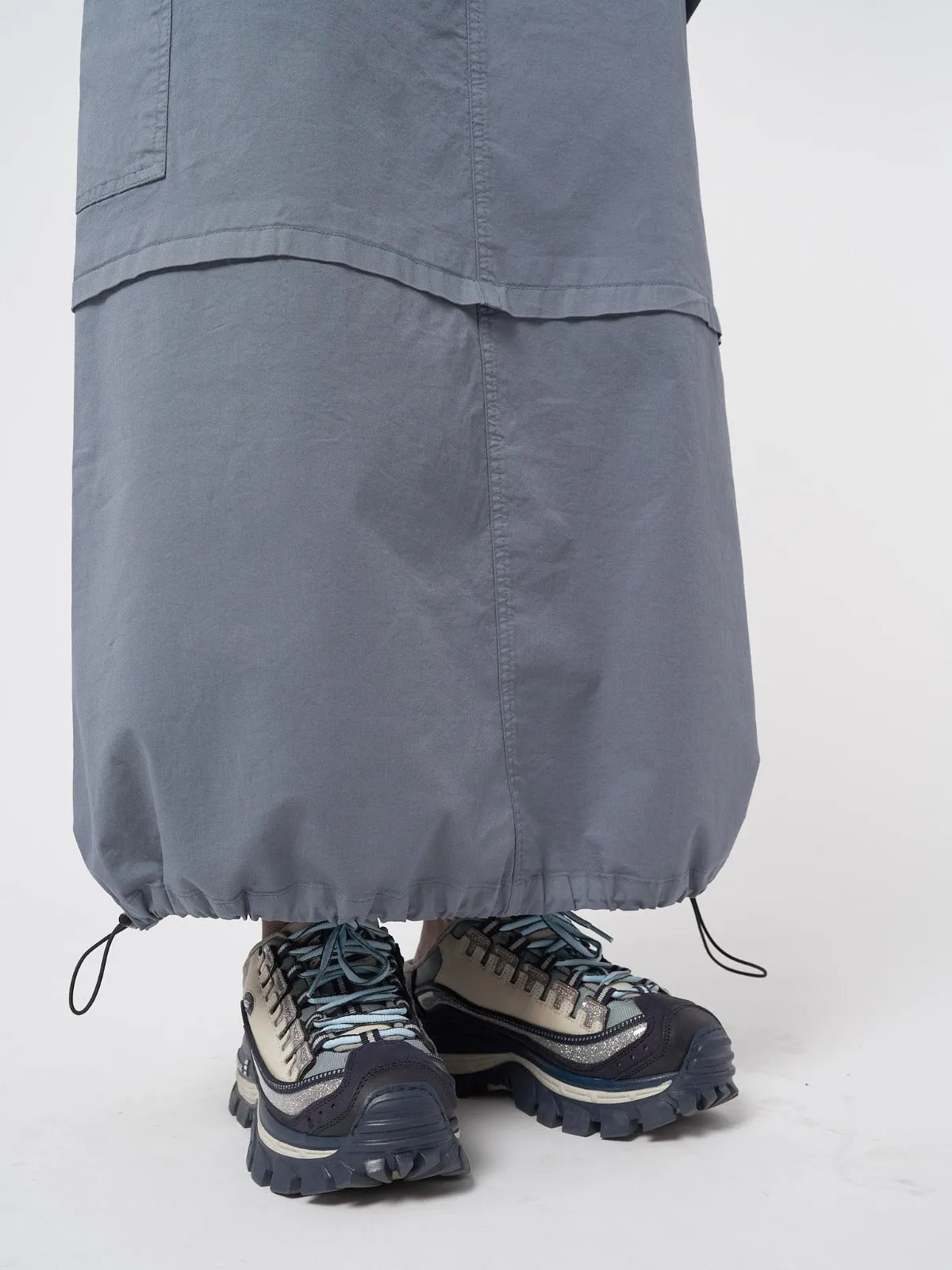 Ruby Stone Blue Maxi Tech Cargo Skirt