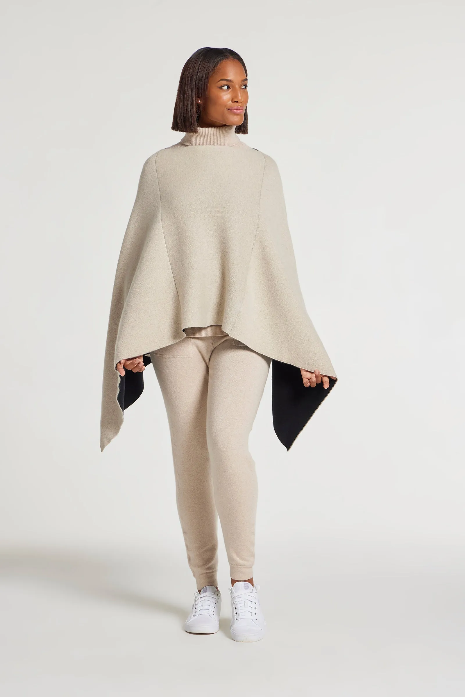 Sade Reversible Cashmere Poncho