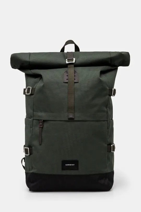 Sandqvist backpack Bernt green color smooth SQA2413