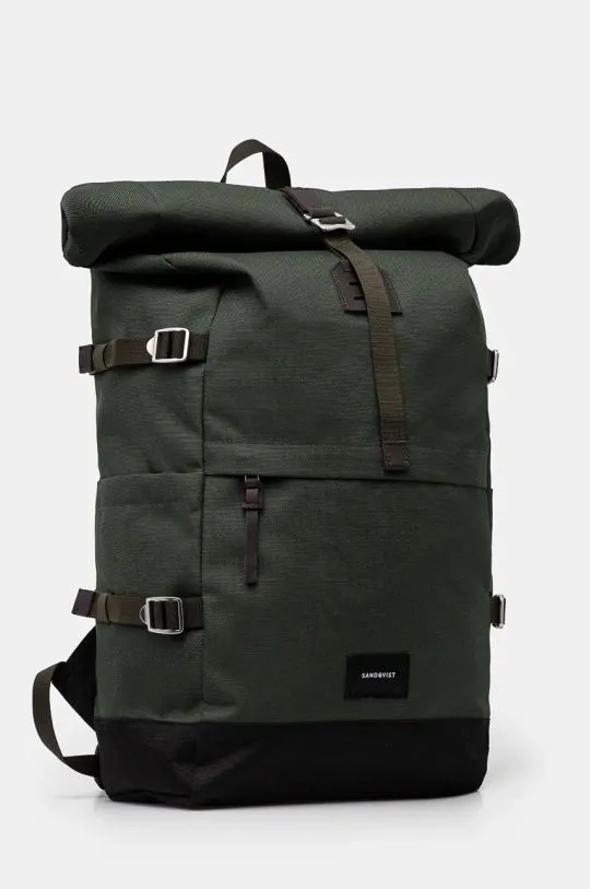 Sandqvist backpack Bernt green color smooth SQA2413