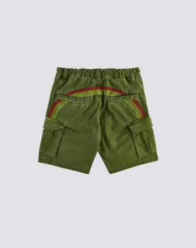 SHORTS CARGO IN TESSUTO TINTO IN CAPO CON ARCOBALENO