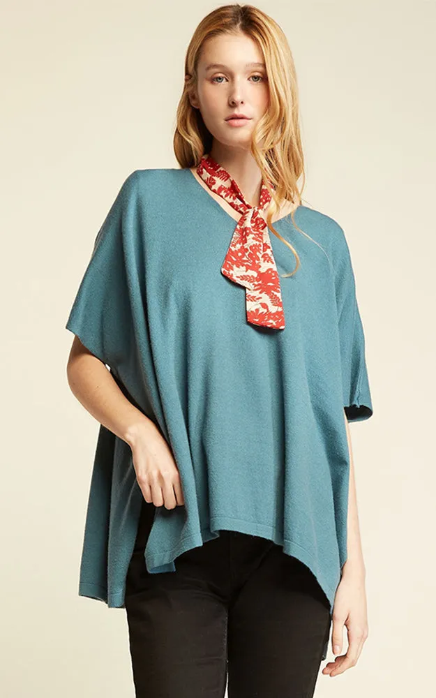 SM1955 Half Sleeves Merino Wool Poncho