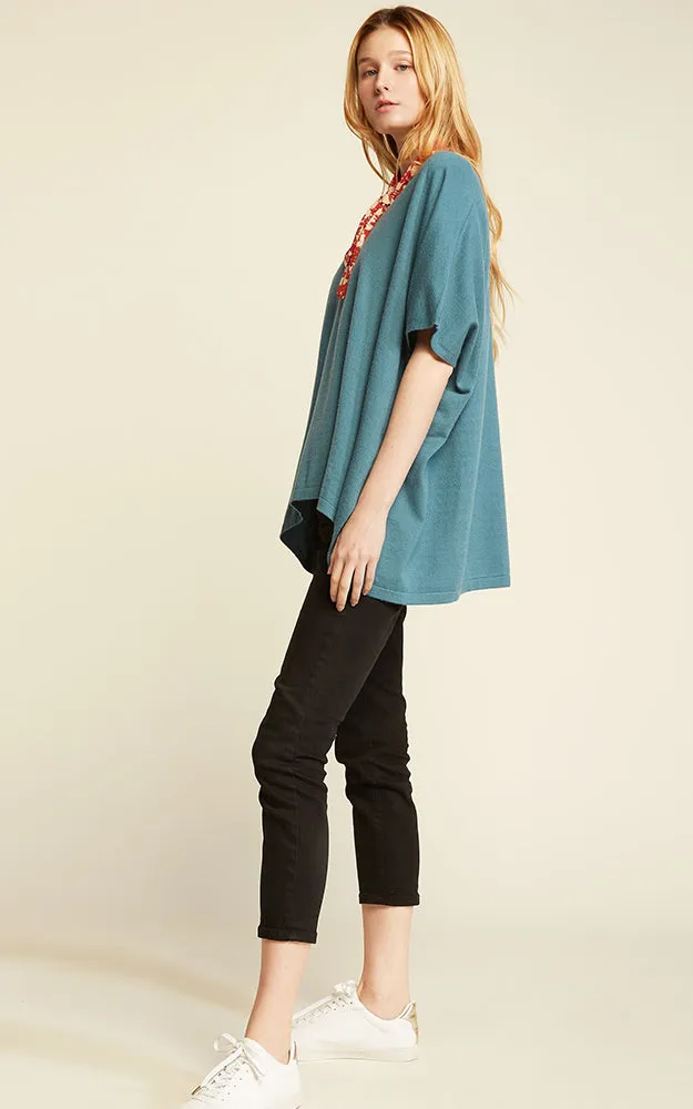 SM1955 Half Sleeves Merino Wool Poncho