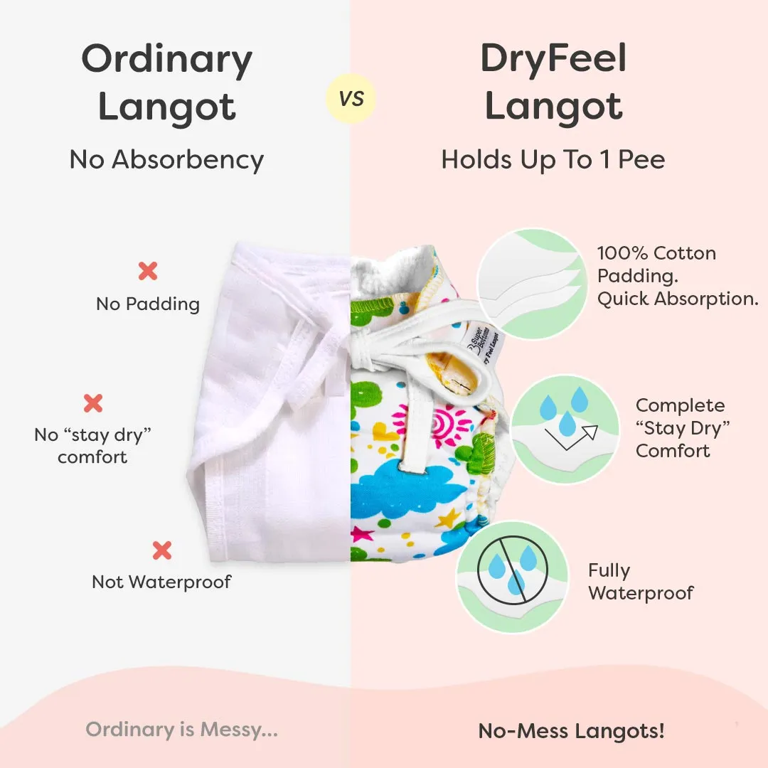 Stay Dry Combo - DryFeel Langot + Dry Feel Swaddle Wrap + Wipes-40 Pack