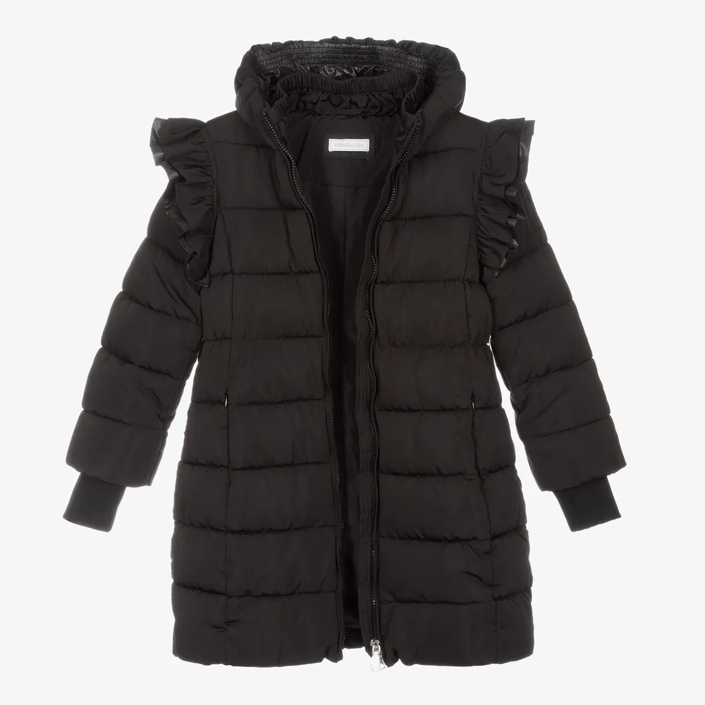 Teen Girls Black Puffer Coat