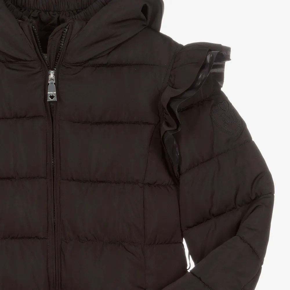 Teen Girls Black Puffer Coat