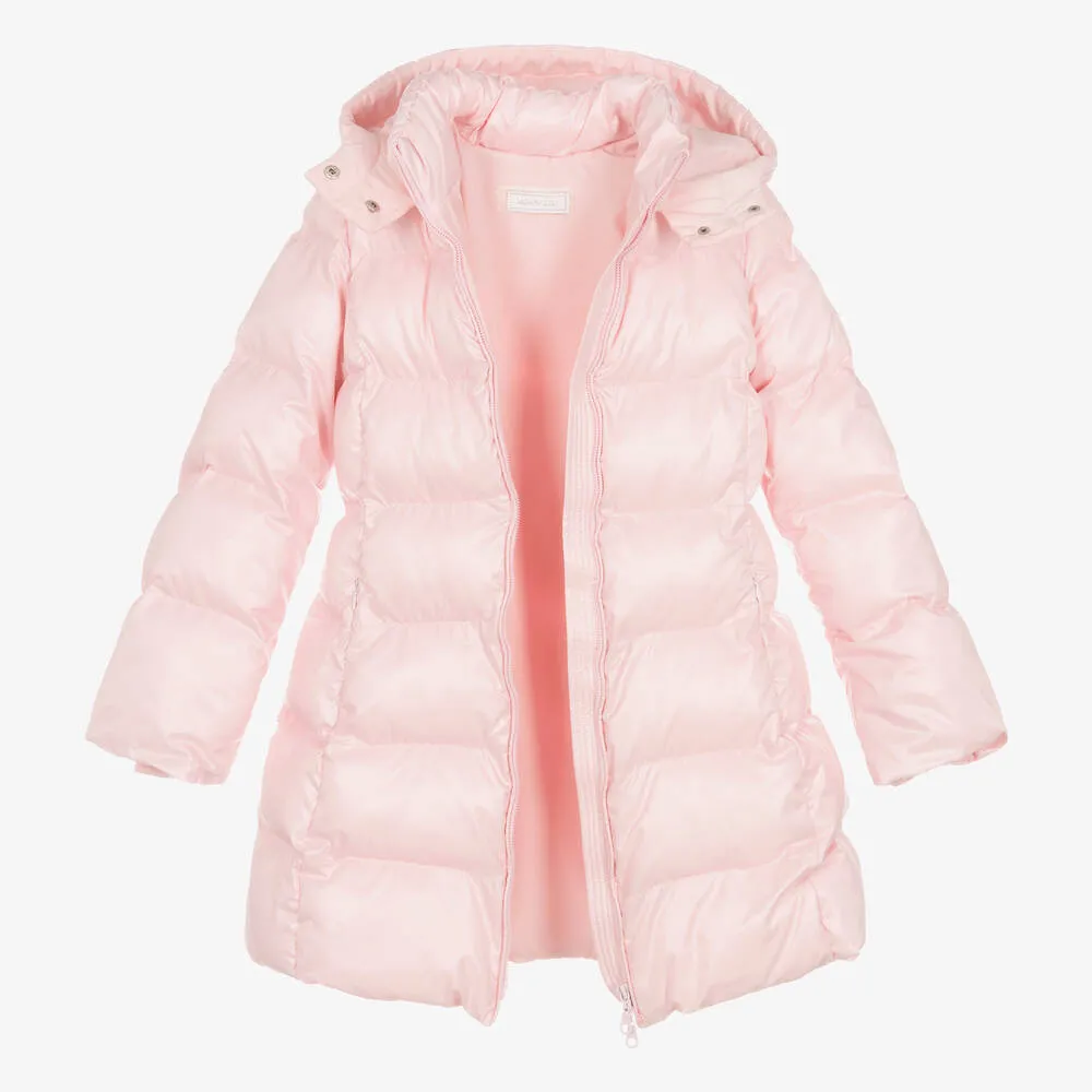 Teen Girls Pink Hooded Puffer Coat