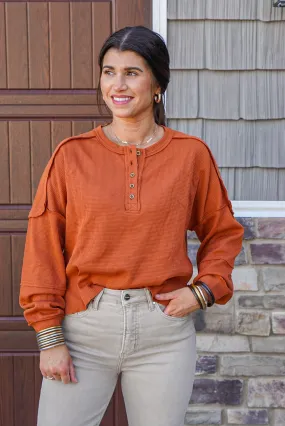 Thermal Knit Trends Rust Top