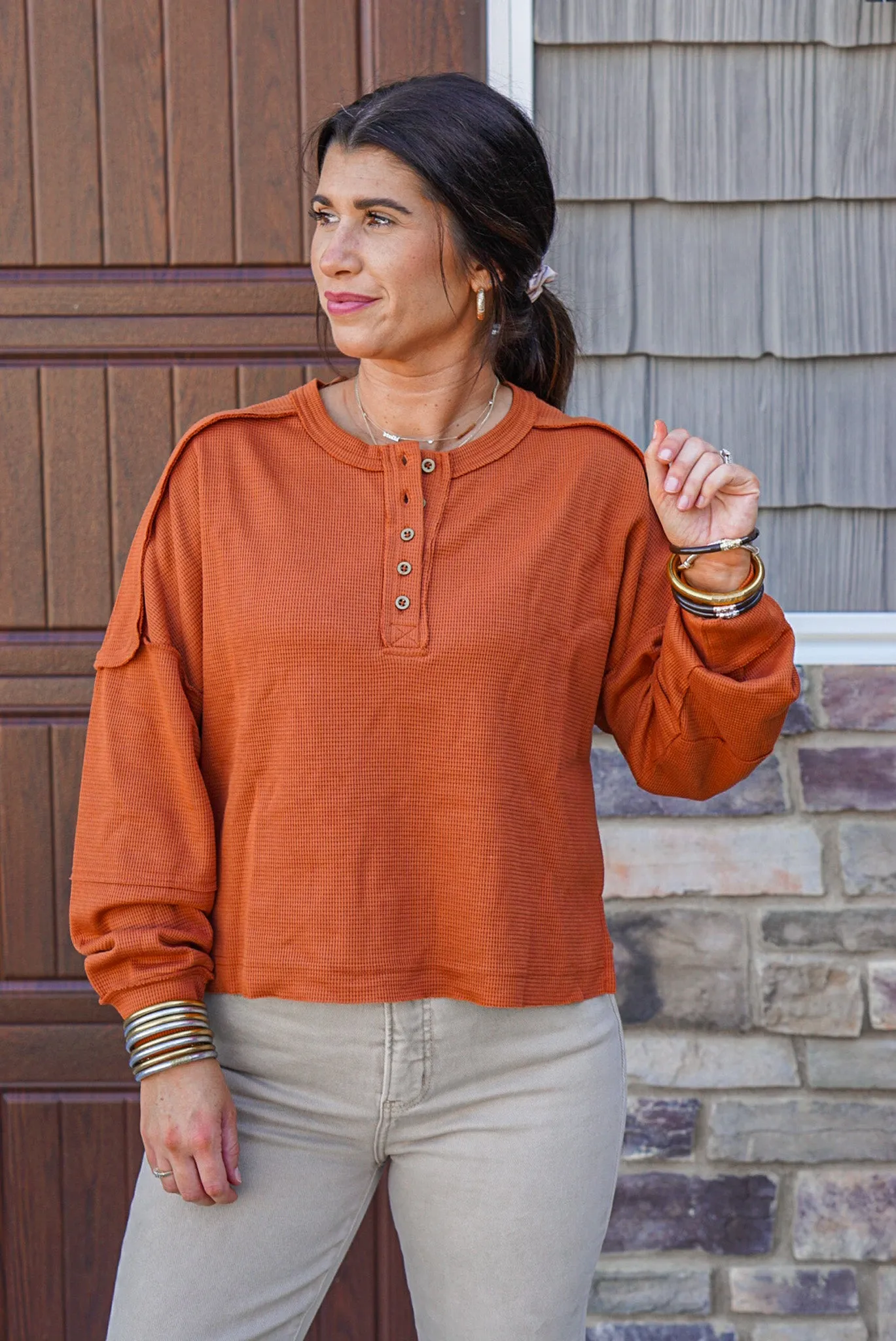 Thermal Knit Trends Rust Top