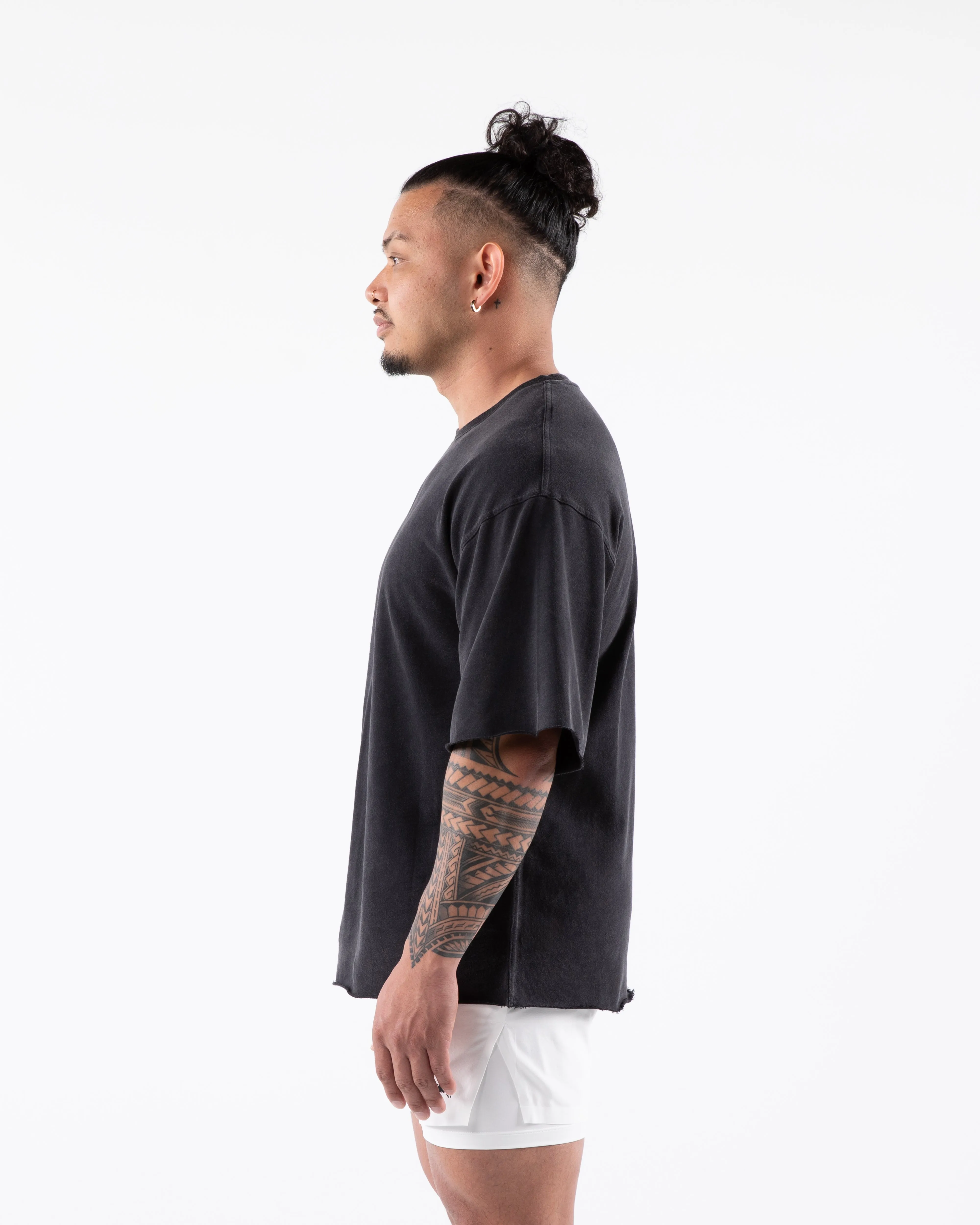 Three Pillar Terry Tee - Washed Black