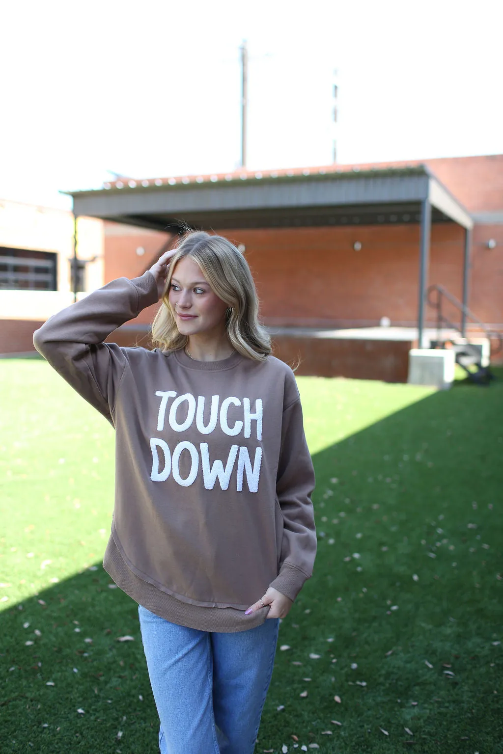 Touch Down Brown Poncho Sweatshirt