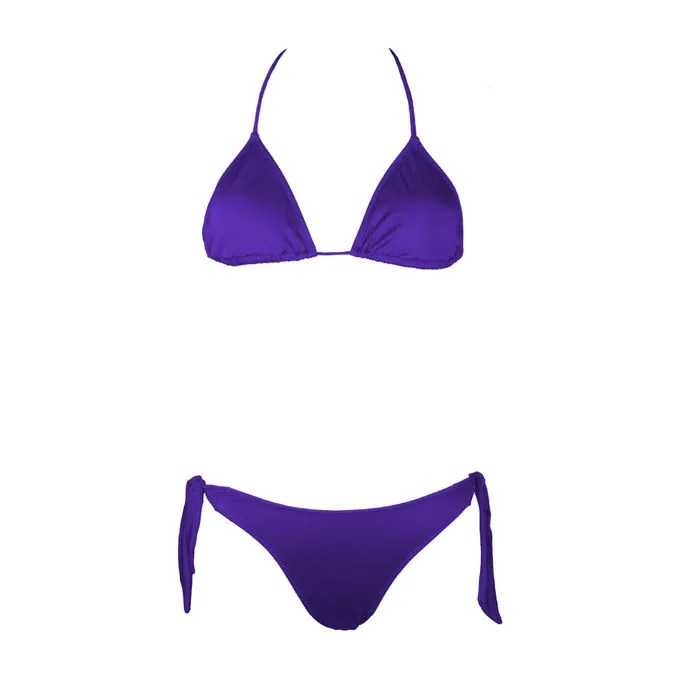 TRIANGLE BIKINI WITH LACE-UPS Woman Purple