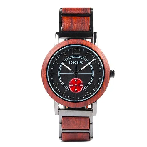 Unisex Luxury Style Chronograph Quartz Movement Wooden Wristwatch