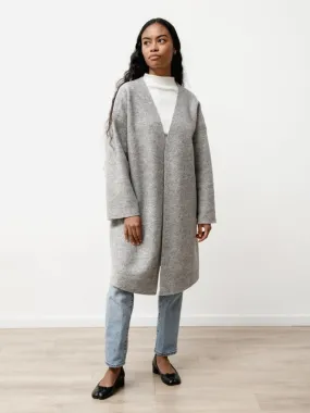 Ura Boiled Wool Coat - Heather Grey