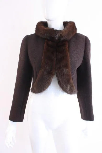 Vintage 60's Wool Jacket with Mink Fur Trim