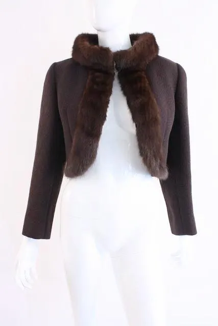 Vintage 60's Wool Jacket with Mink Fur Trim