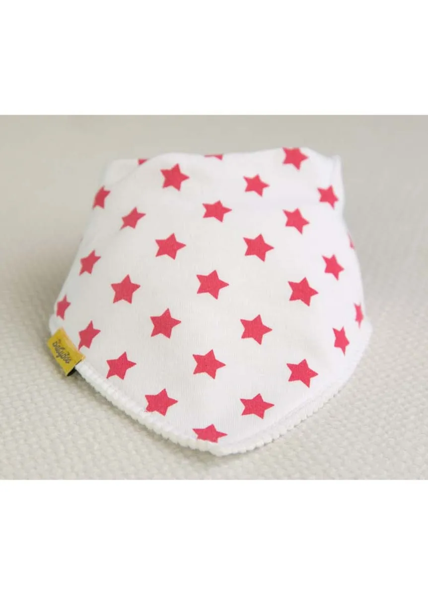 White With Pink Star Bib - White / Pink