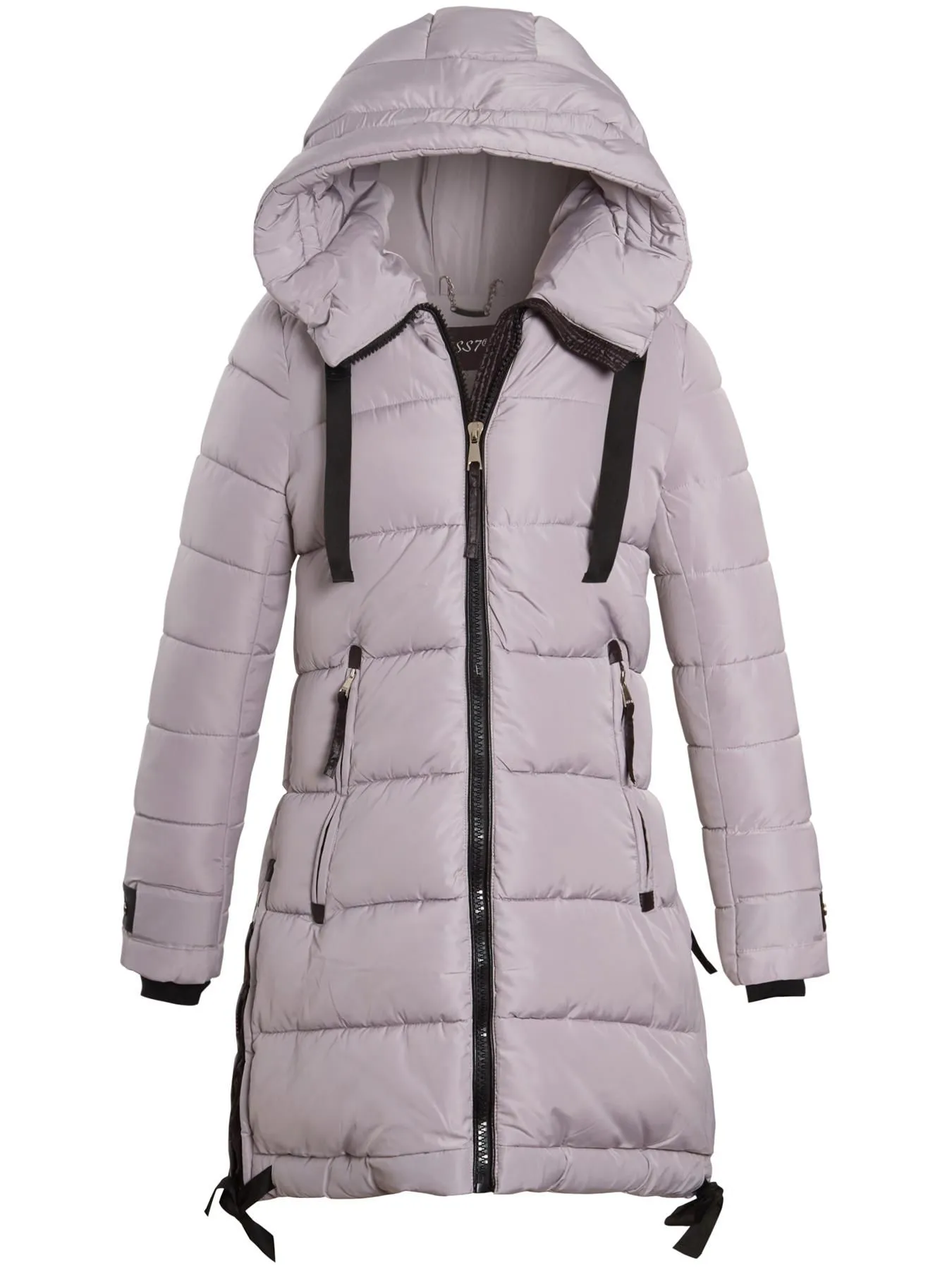 Winter Ski jacket with Zip Detail, Black, Pink, Grey, UK Sizes 8 to 16