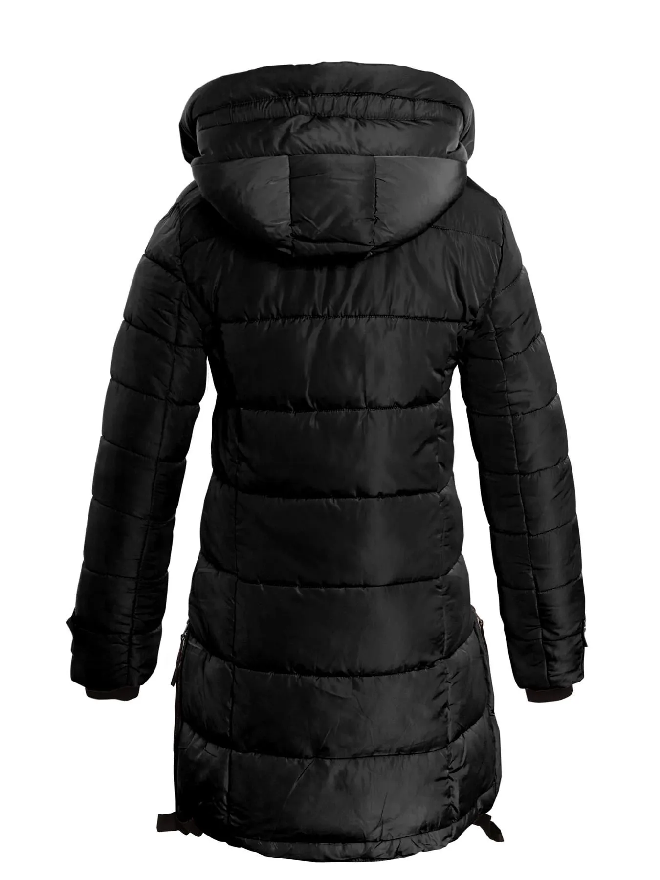 Winter Ski jacket with Zip Detail, Black, Pink, Grey, UK Sizes 8 to 16