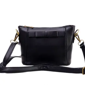 Women Messenger Bags PU Leather Black Handbag Shoulder Large Crossbody Tote Bag Ladies Purse