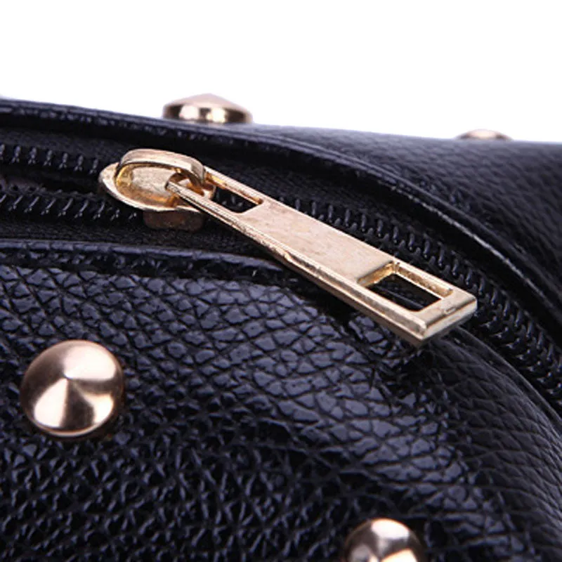 Women Rivet Chain Shoulder Bag PU Leather Messenger Bags Crossbody