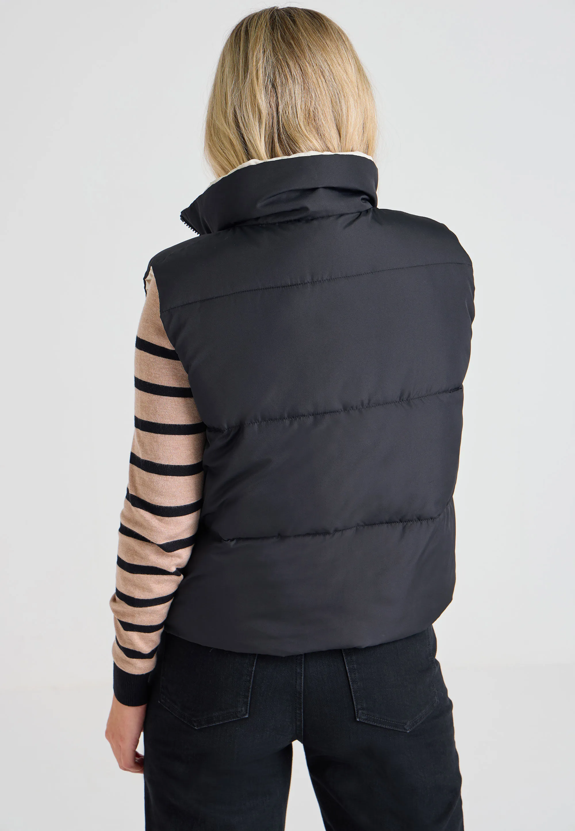 Womens Black Reversible Gilet Jacket