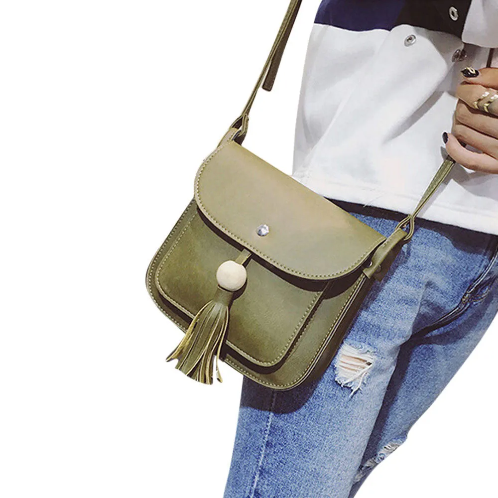 women's hbags Leather Tassels women messenger bags ladies Shoulder bag crossbody bag bolsa mujer