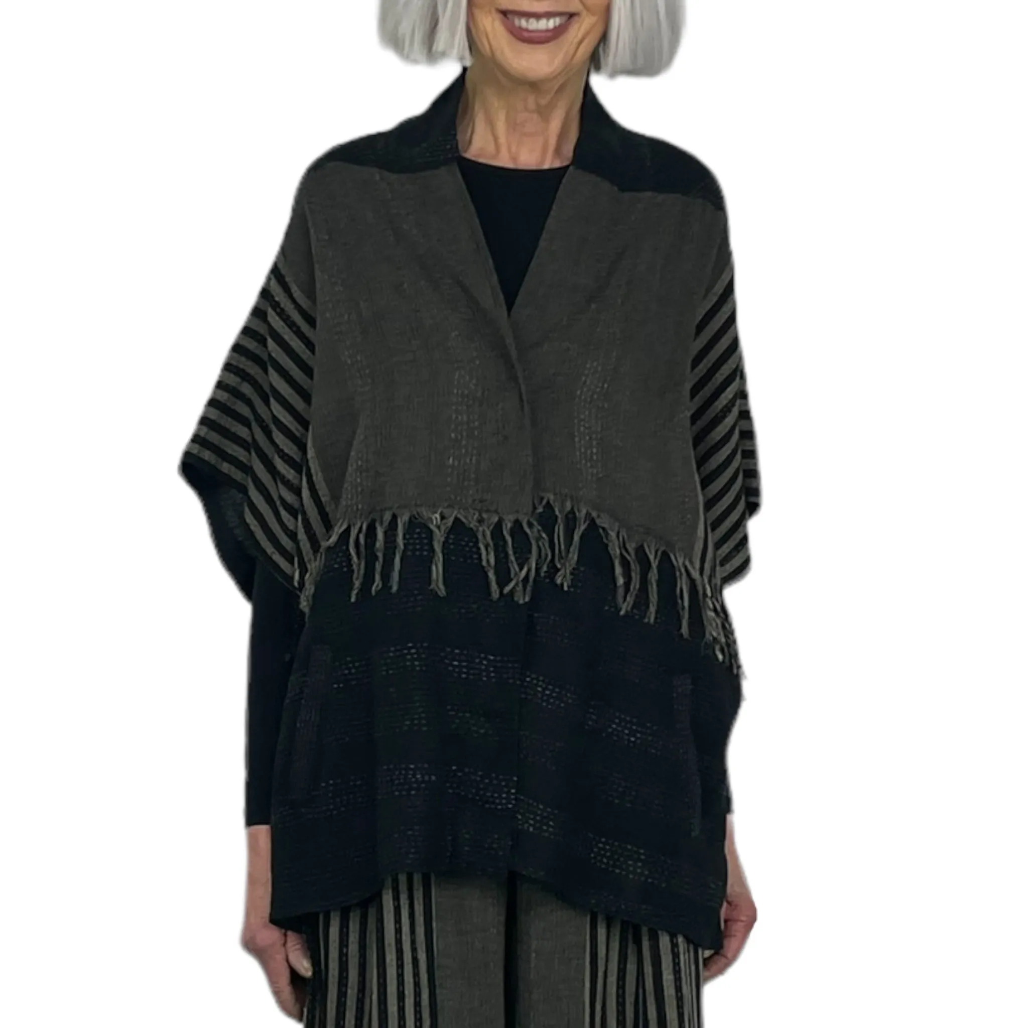 WOVEN HANDLOOM PONCHO TOP