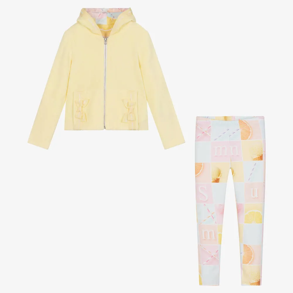 Yellow Reversible Hoodie & Leggings Set