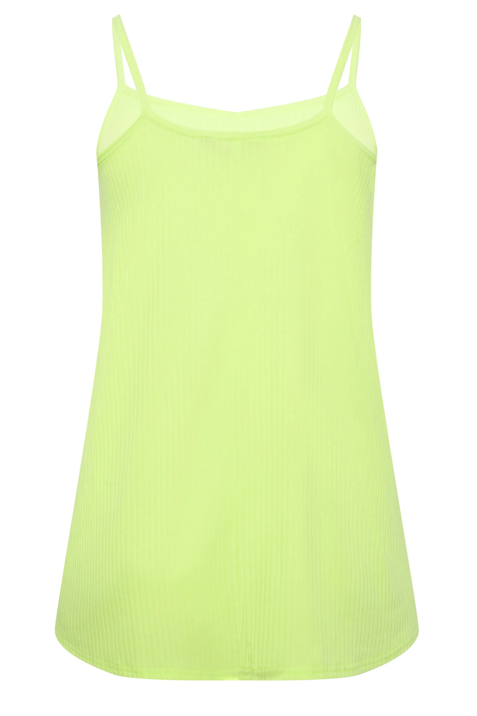 YOURS Curve Lime Green Ribbed Swing Cami Vest Top