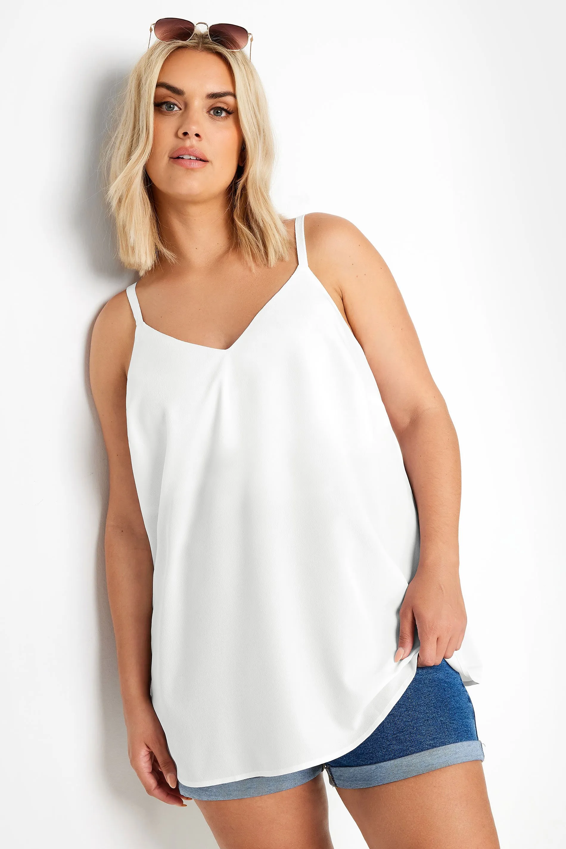 YOURS Curve White Cami Vest Top