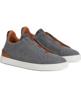 Zegna Men's Triple Stitch Low Top Sneakers